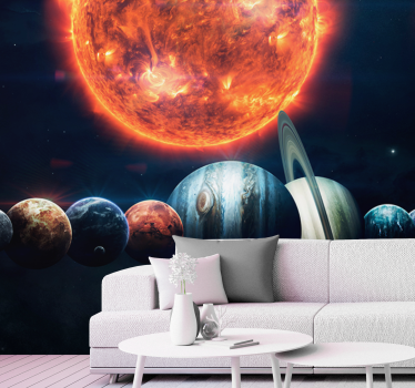 Galaxis bolygókkal tér falfestmény tapéta - TenStickers