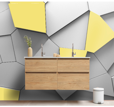 Geometrikus sárga panelek 3d hatású fototapéta - TenStickers