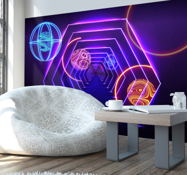 Golyók egy tunel 3d falfestmény - TenStickers