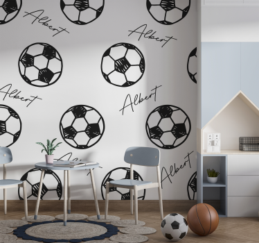 Gyermek hálószoba fototapéta futball névvel - TenStickers
