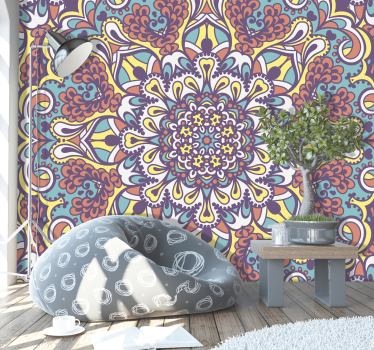 Kék mandala falfestmény - TenStickers