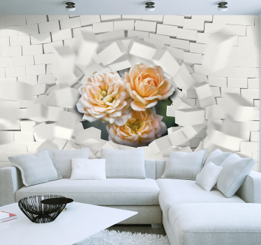 Kirobbanó virágos 3d hatás 3d hatású fototapéta - TenStickers