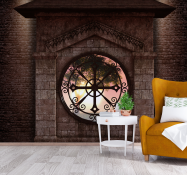 Kör alakú kőablak 3d hatású fototapéta - TenStickers