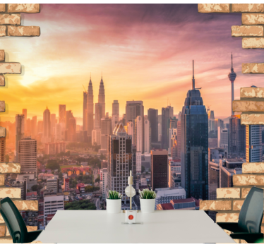 Kuala lumpur látkép városi falfestmény - TenStickers