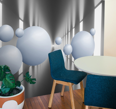 Lebegő gömbök elrendezése 3d hatású fototapéta - TenStickers