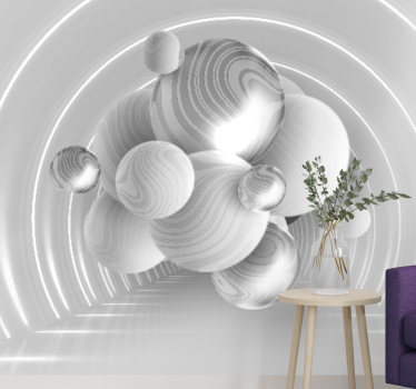 Lebegő kör alakú formák 3d hatású fototapéta - TenStickers