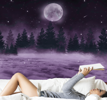 Lila erdő fantasy természet falfestmények - TenStickers