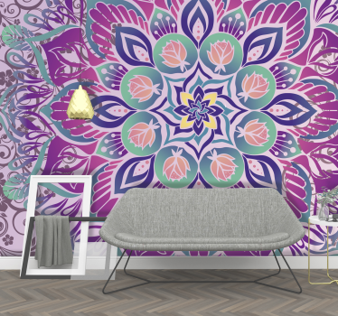 Lila mandala falfestmény - TenStickers