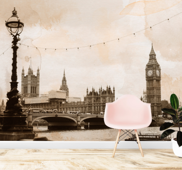 Londoni falfestmények történelmi londoni látkép - TenStickers