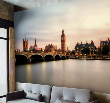 Londoni látkép alkonyat Londoni fototapéta - TenStickers