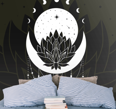 Lótusz hold minta mandala falfestmények - TenStickers