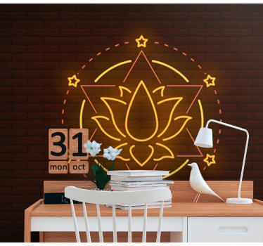 Lótuszcsillag körvonal Mandala falfestmények - TenStickers