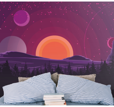 Mennyei naplemente jelenet Tér falfestmény - TenStickers