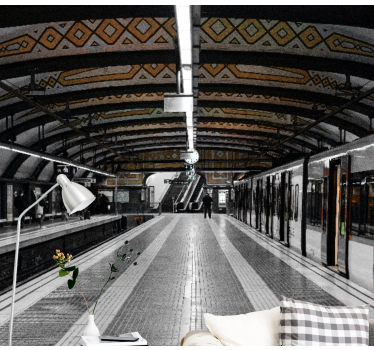 Metróállomás 3d freskó háttérkép - TenStickers