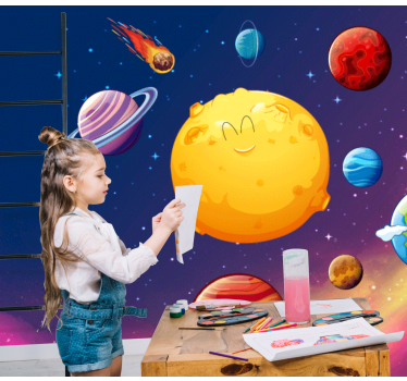 Naprendszer gyerekeknek gyermekek falfestmények - TenStickers