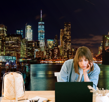 New york -i város fényei éjszakai városképek falfestményei - TenStickers