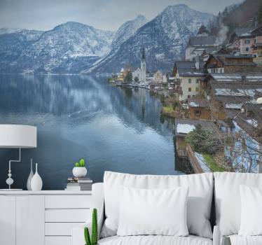 Osztrák hallstatt falfestmény - TenStickers