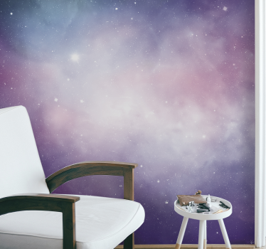Rózsaszín és lila galaxis jelenet háttérkép - TenStickers