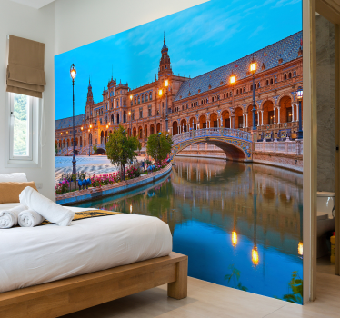 Sevilla az esti freskó háttérképként - TenStickers