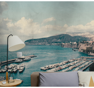Sorrento táj dél-olaszországban a tenger falfestménye alatt - TenStickers