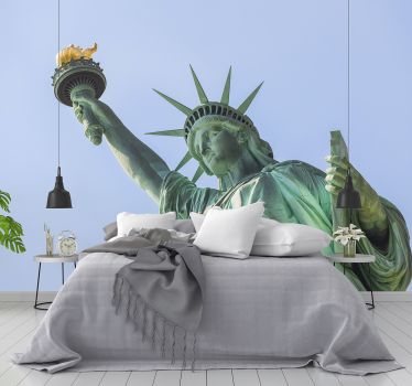 Szabadság-szobor egy napsütéses napon new york-i falfestmény - TenStickers