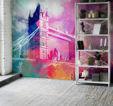 Színes híd sziluettje Londoni fototapéta - TenStickers