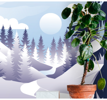 Téli erdő jelenet Táj falfestmények - TenStickers