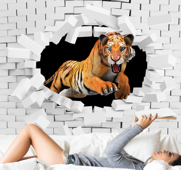 Tigris 3d freskó tapéta - TenStickers