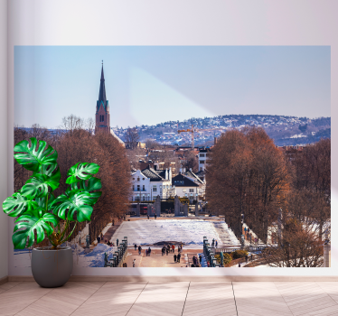 Városi falfestmény - festői városi utca - TenStickers