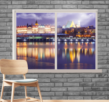 Városi falfestmény - városi éjszakai világítás - TenStickers