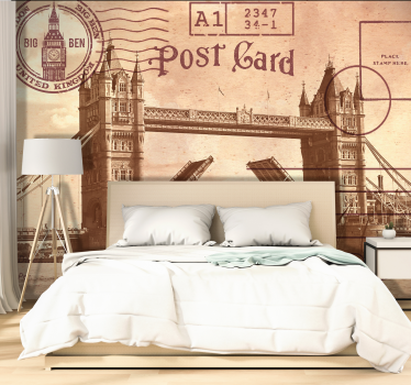 Vintage londoni képeslap Londoni fototapéta - TenStickers
