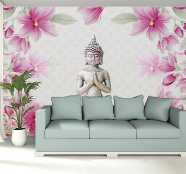 Virág buddha falfestmény - TenStickers