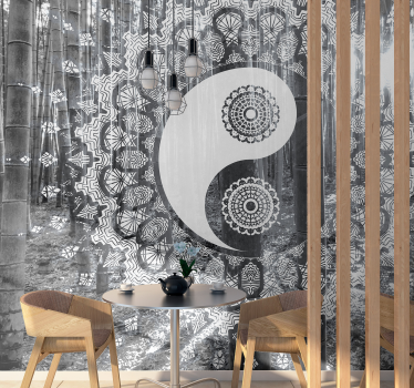 Ying yang paisley zen háttérkép - TenStickers