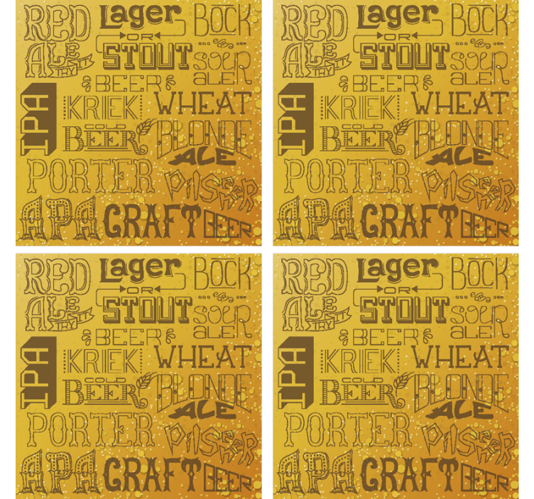 Különböző sör típusú bár alátét - TenStickers