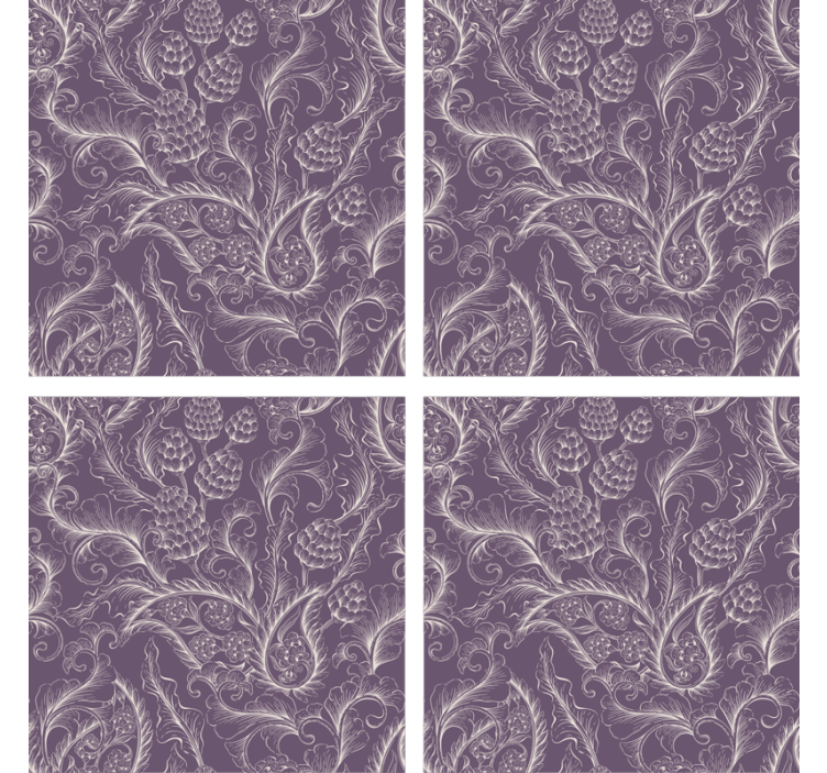 Elegáns növényi motívumú poháralátétek - TenStickers