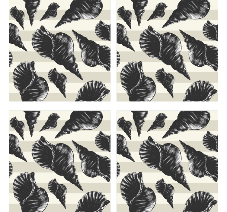 Fekete vintage kagyló alátét - TenStickers