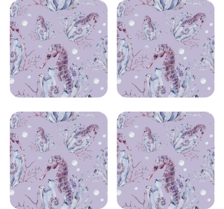 Akvarell csikóhal tengeri élet alátétek - TenStickers