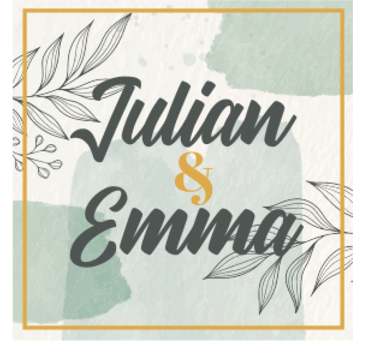 Személyre szabott névtervezés poháralátétek esküvő - TenStickers