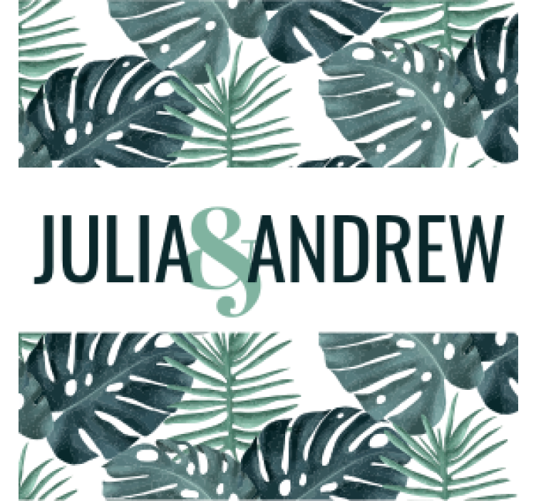 Trópusi levél minta poháralátétek esküvő - TenStickers