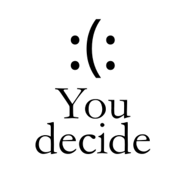 úgy dönt, hogy mosolyog vagy összeráncolja a szemöldökét - TenStickers