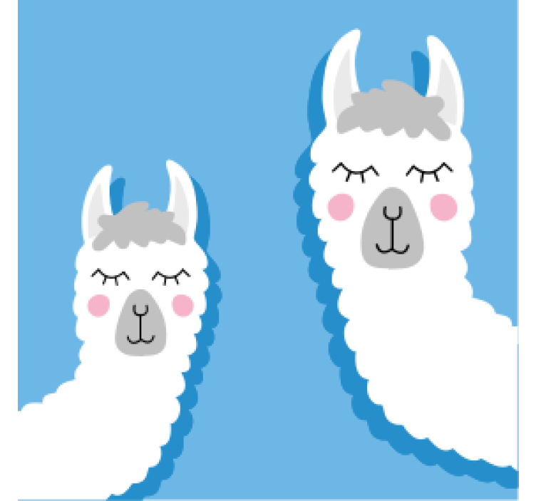 A láma szembe néz az italozó alátétekkel - TenStickers