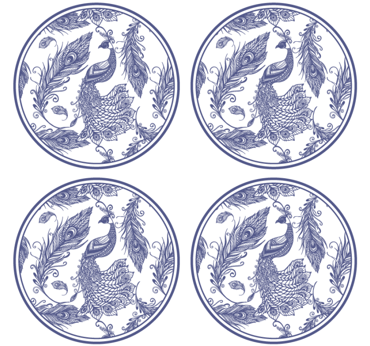 Delftware páva cserépalátét - TenStickers