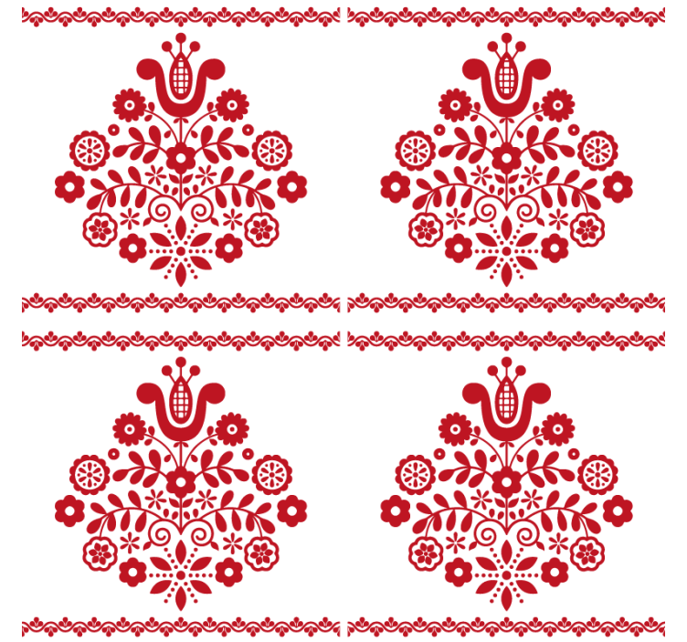 Hegyi népi minta vintage hullámvasút - TenStickers