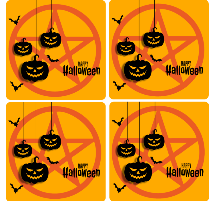 Kísérteties sütőtök motívum poháralátétek halloween - TenStickers