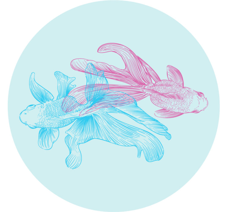 Két színű halillusztrációk poháralátétek szörnyszülött - TenStickers