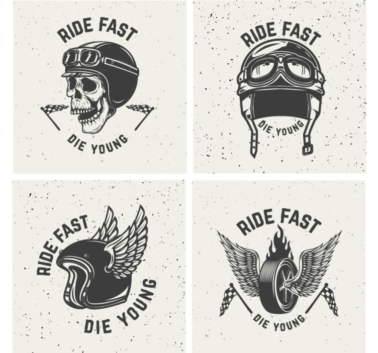 Koponya versenyszemüveggel poháralátétek szörnyszülött - TenStickers