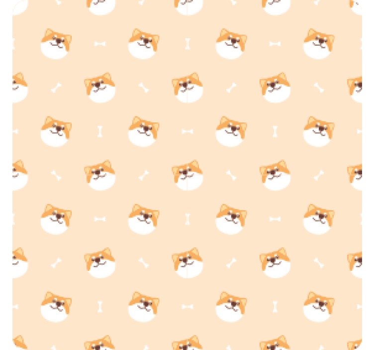 Vidám kutyaarcok mintázatú poháralátétek modern - TenStickers