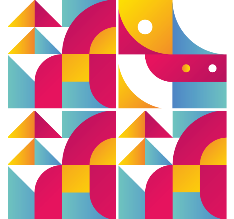 Geometriai formák mintás poháralátétek - TenStickers