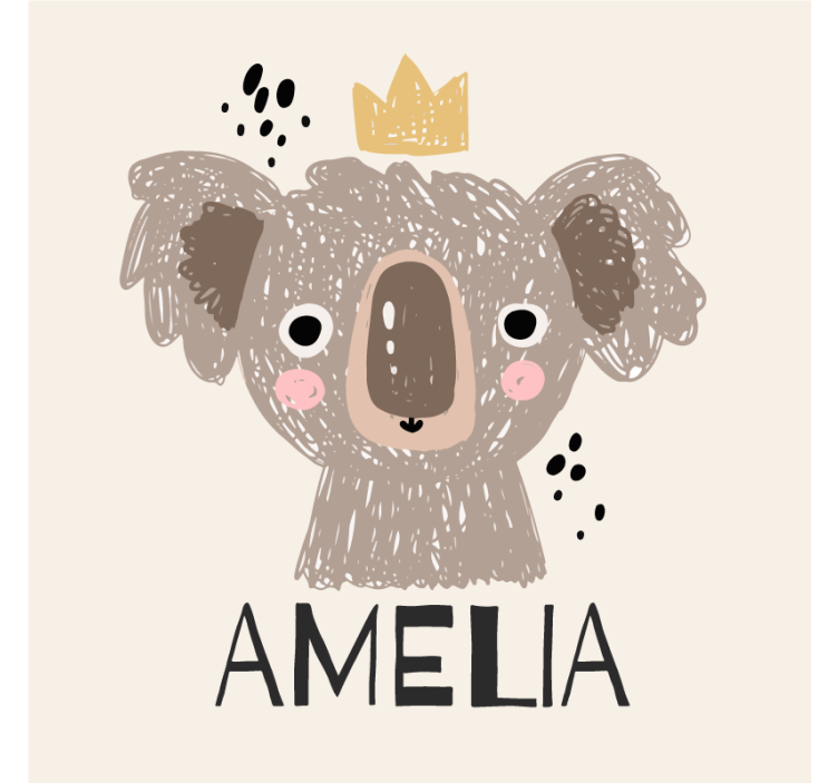 Koala és személyre szabott szöveges alátét - TenStickers