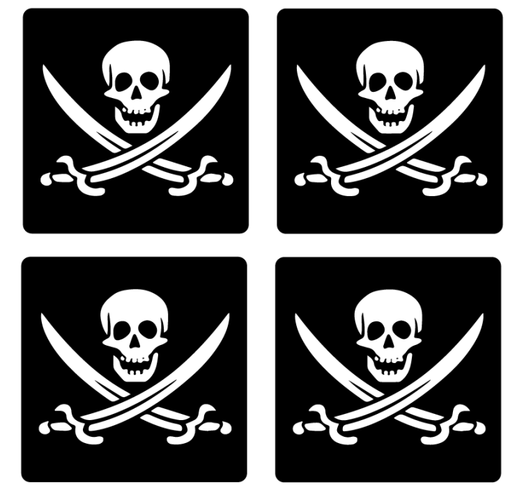 Kalóz jolly roger geek alátétek - TenStickers
